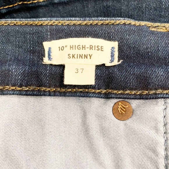 Madewell High Rise Skinny Blue Denim Jeans Whisker and fade Size 37 NWT - Picture 6 of 7
